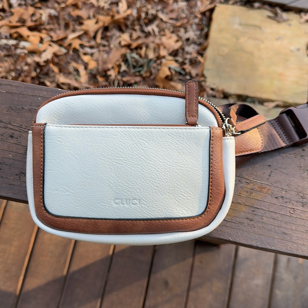 Brown Mini Bag with Rectangular Shape and Adjustable Strap